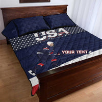 Custom USA Ice Hockey Quilt Bed Set Go Champions