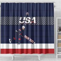 Custom USA Ice Hockey Shower Curtain Go Champions