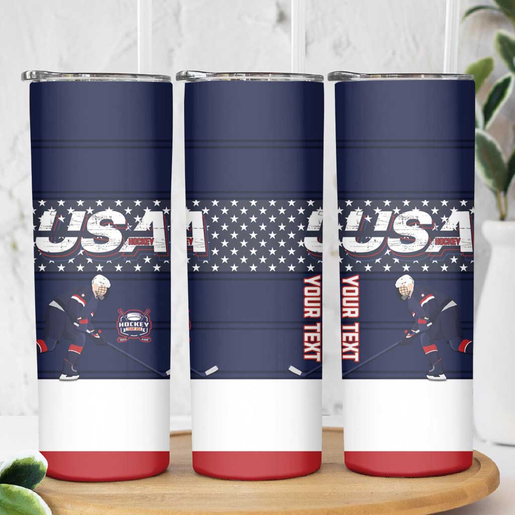 Custom USA Ice Hockey Skinny Tumbler Go Champions