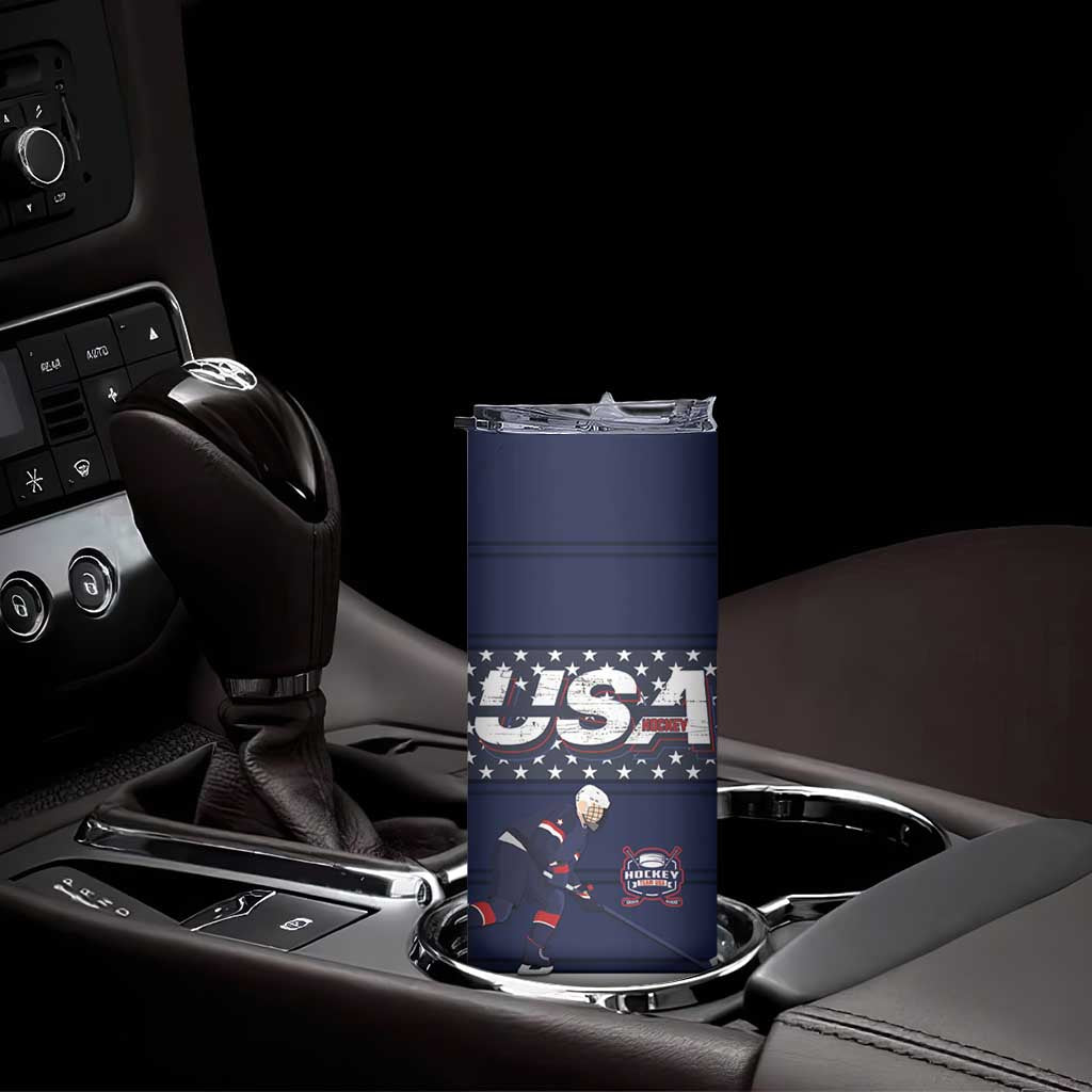 Custom USA Ice Hockey Skinny Tumbler Go Champions