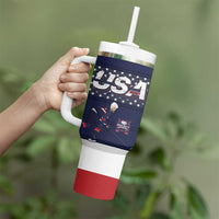 Custom USA Ice Hockey Tumbler With Handle Go Champions