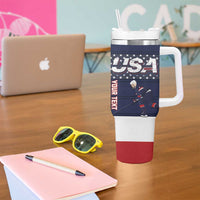 Custom USA Ice Hockey Tumbler With Handle Go Champions