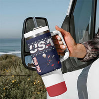 Custom USA Ice Hockey Tumbler With Handle Go Champions