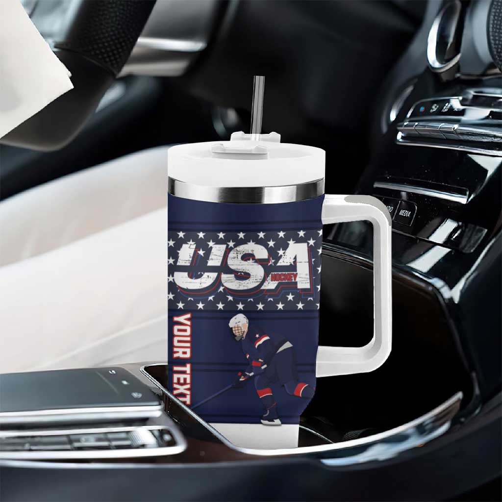 Custom USA Ice Hockey Tumbler With Handle Go Champions