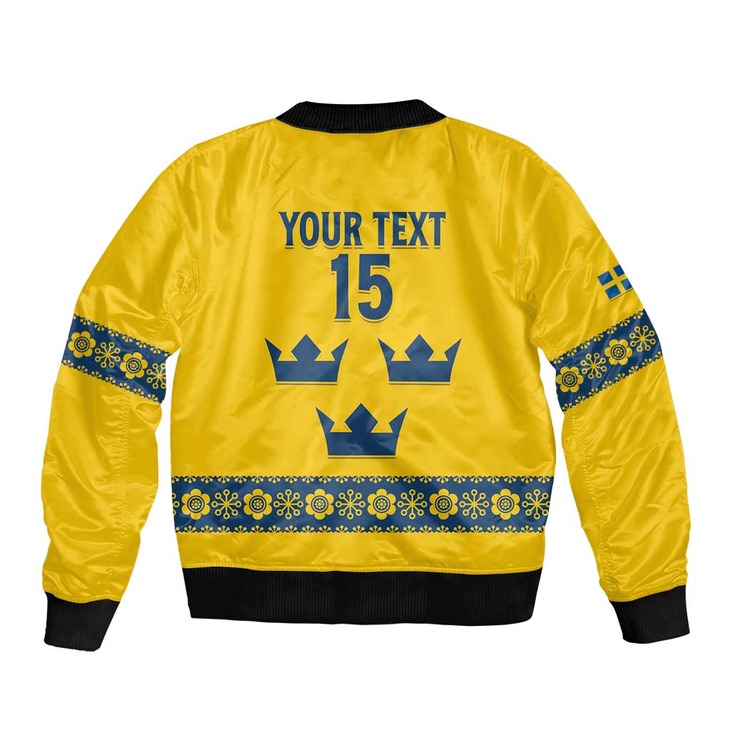 Custom Sweden Ice Hockey Bomber Jacket Go Tre Kronor