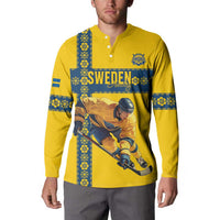 Custom Sweden Ice Hockey Button Sweatshirt Go Tre Kronor