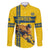 Custom Sweden Ice Hockey Family Matching Off The Shoulder Long Sleeve Dress and Hawaiian Shirt Go Tre Kronor