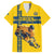 Custom Sweden Ice Hockey Family Matching Off Shoulder Short Dress and Hawaiian Shirt Go Tre Kronor