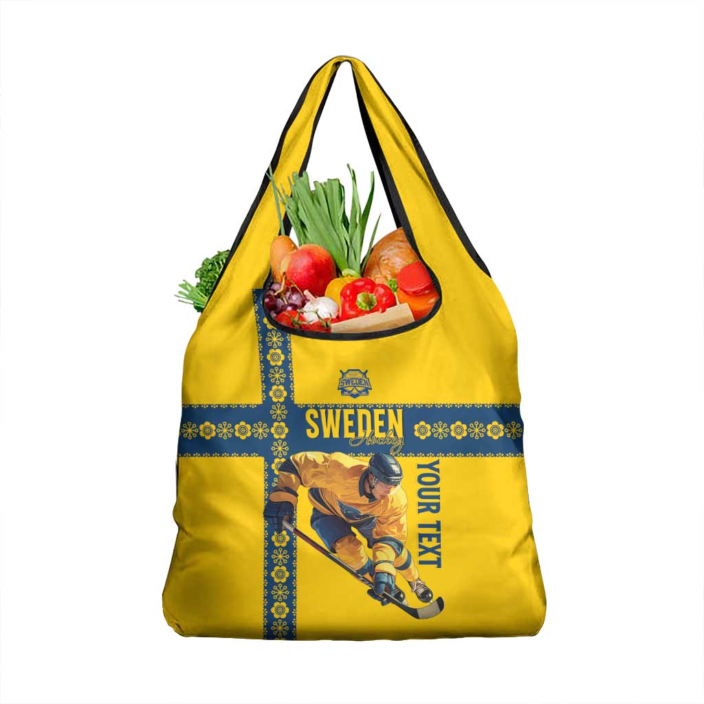 Custom Sweden Ice Hockey Grocery Bag Go Tre Kronor