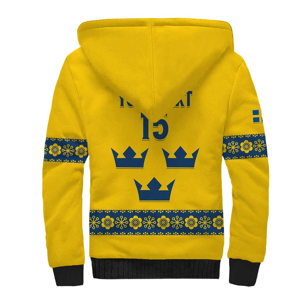 Custom Sweden Ice Hockey Sherpa Hoodie Go Tre Kronor