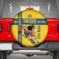 Custom Sweden Ice Hockey Spare Tire Cover Go Tre Kronor