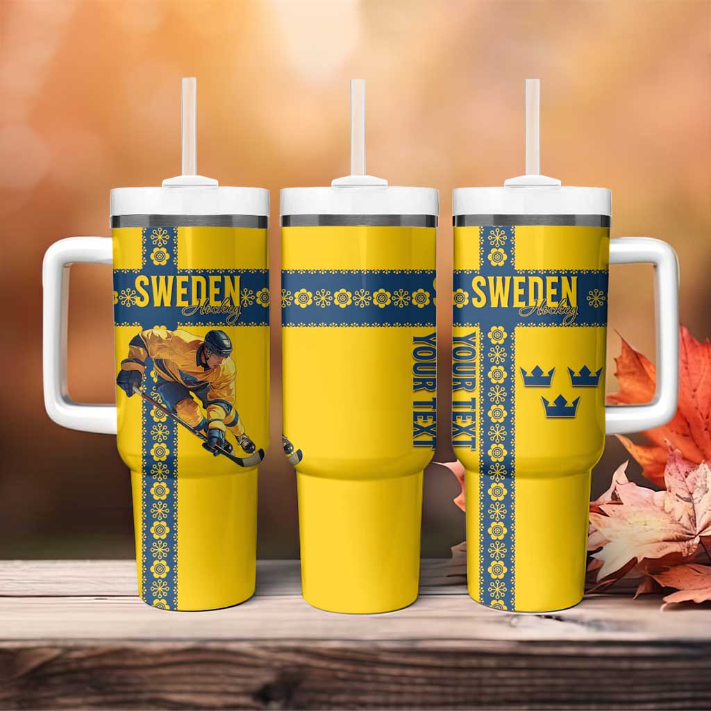 Custom Sweden Ice Hockey Tumbler With Handle Go Tre Kronor