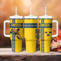 Custom Sweden Ice Hockey Tumbler With Handle Go Tre Kronor