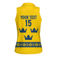 Custom Sweden Ice Hockey Women Sleeveless Polo Shirt Go Tre Kronor