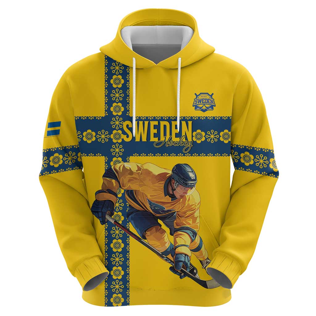 Custom Sweden Ice Hockey Zip Hoodie Go Tre Kronor