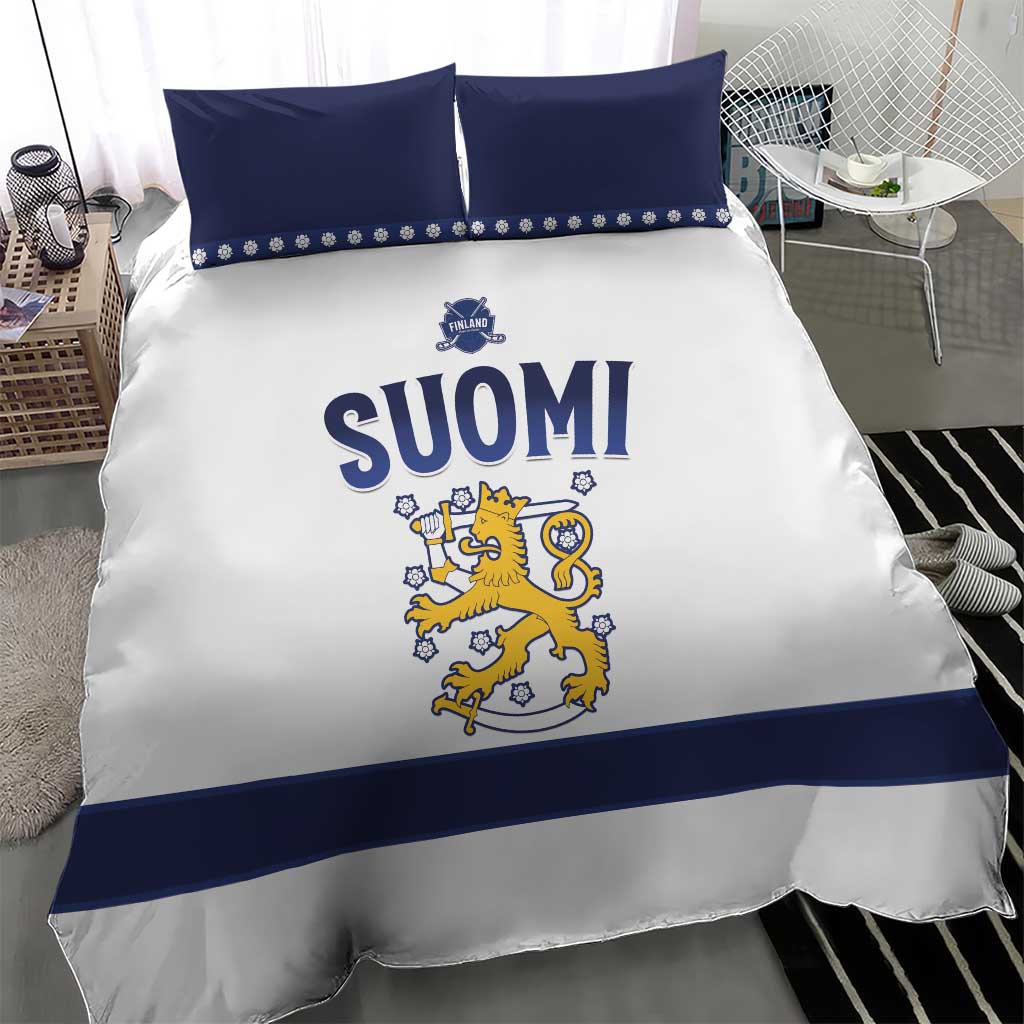 Finland Ice Hockey Bedding Set Go Suomi Go