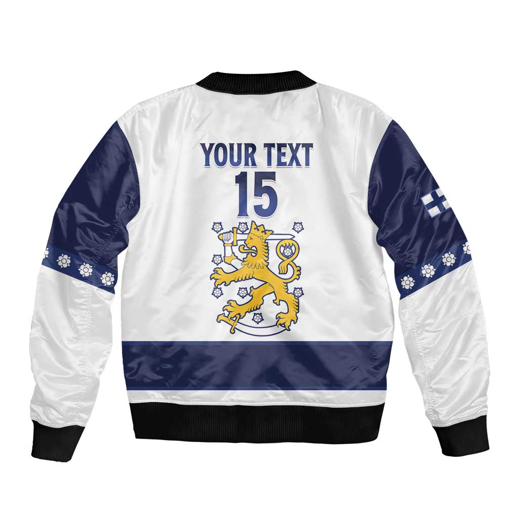 Custom Finland Ice Hockey Bomber Jacket Go Suomi Go