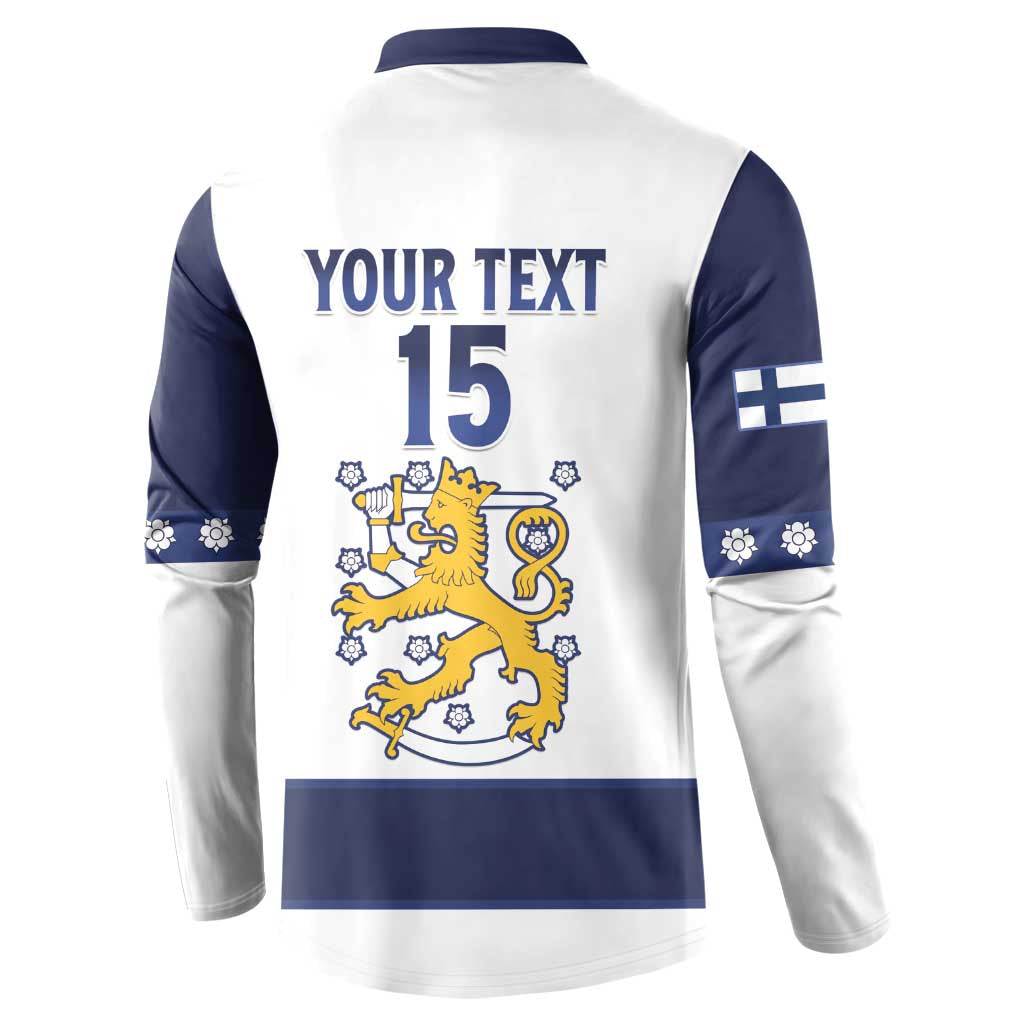 Custom Finland Ice Hockey Button Sweatshirt Go Suomi Go LT15