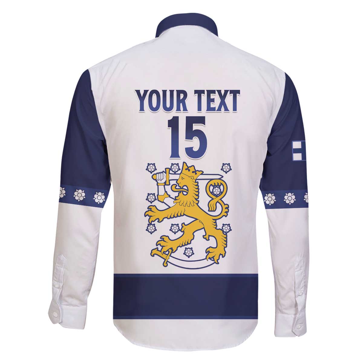 Custom Finland Ice Hockey Family Matching Off The Shoulder Long Sleeve Dress and Hawaiian Shirt Go Suomi Go