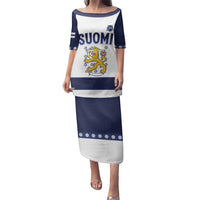 Custom Finland Ice Hockey Family Matching Puletasi and Hawaiian Shirt Go Suomi Go