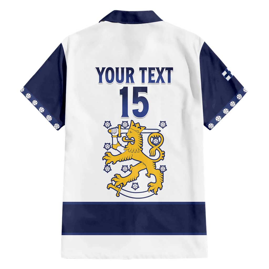 Custom Finland Ice Hockey Family Matching Short Sleeve Bodycon Dress and Hawaiian Shirt Go Suomi Go