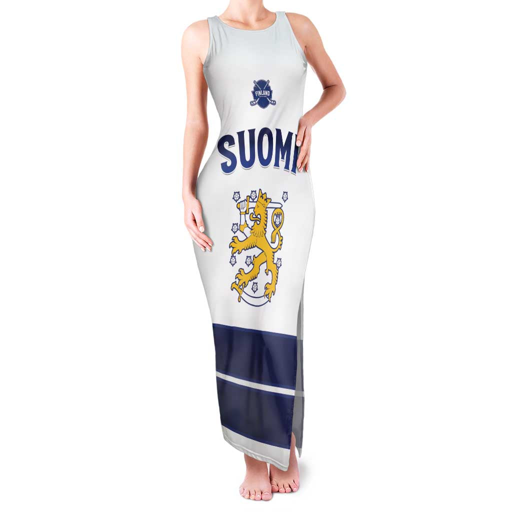 Custom Finland Ice Hockey Family Matching Tank Maxi Dress and Hawaiian Shirt Go Suomi Go