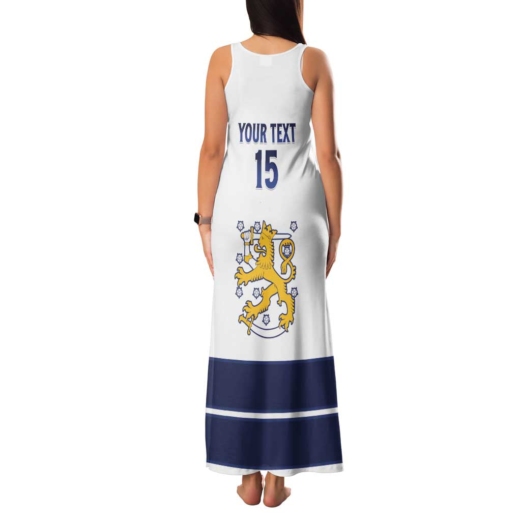 Custom Finland Ice Hockey Family Matching Tank Maxi Dress and Hawaiian Shirt Go Suomi Go