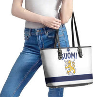 Finland Ice Hockey Leather Tote Bag Go Suomi Go