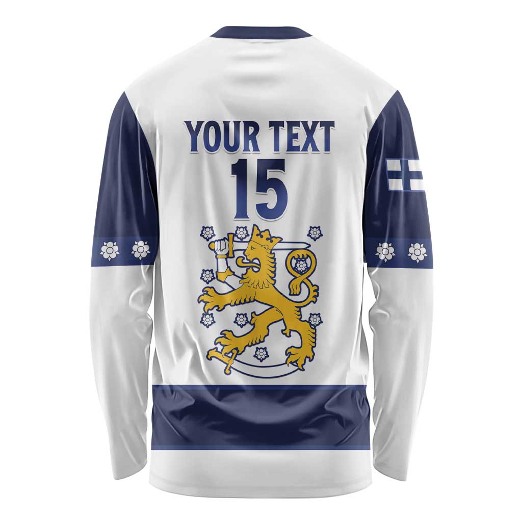 Custom Finland Ice Hockey Long Sleeve Shirt Go Suomi Go