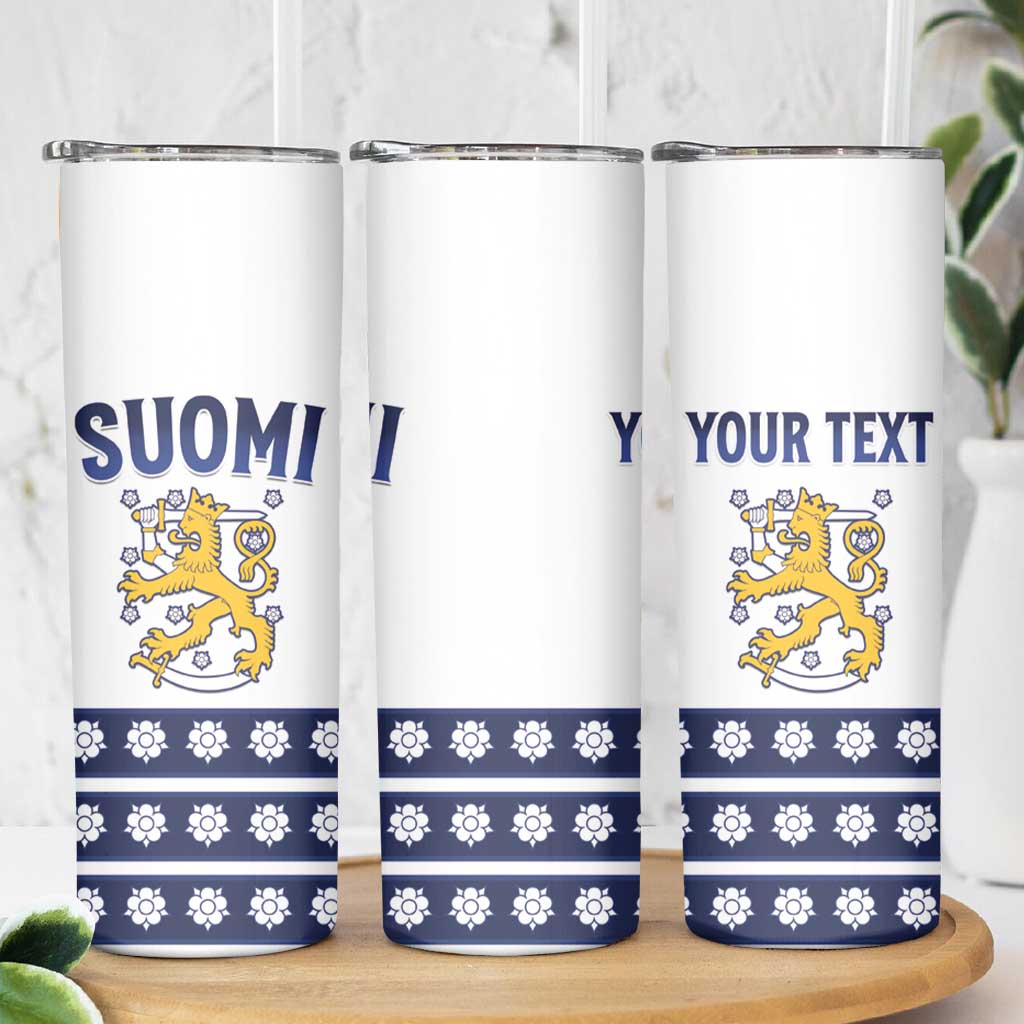 Custom Finland Ice Hockey Skinny Tumbler Go Suomi Go