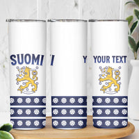 Custom Finland Ice Hockey Skinny Tumbler Go Suomi Go