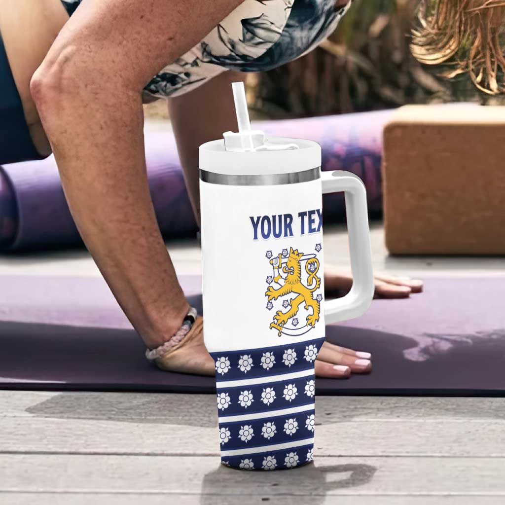 Custom Finland Ice Hockey Tumbler With Handle Go Suomi Go