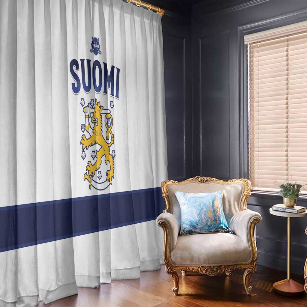 Finland Ice Hockey Window Curtain Go Suomi Go