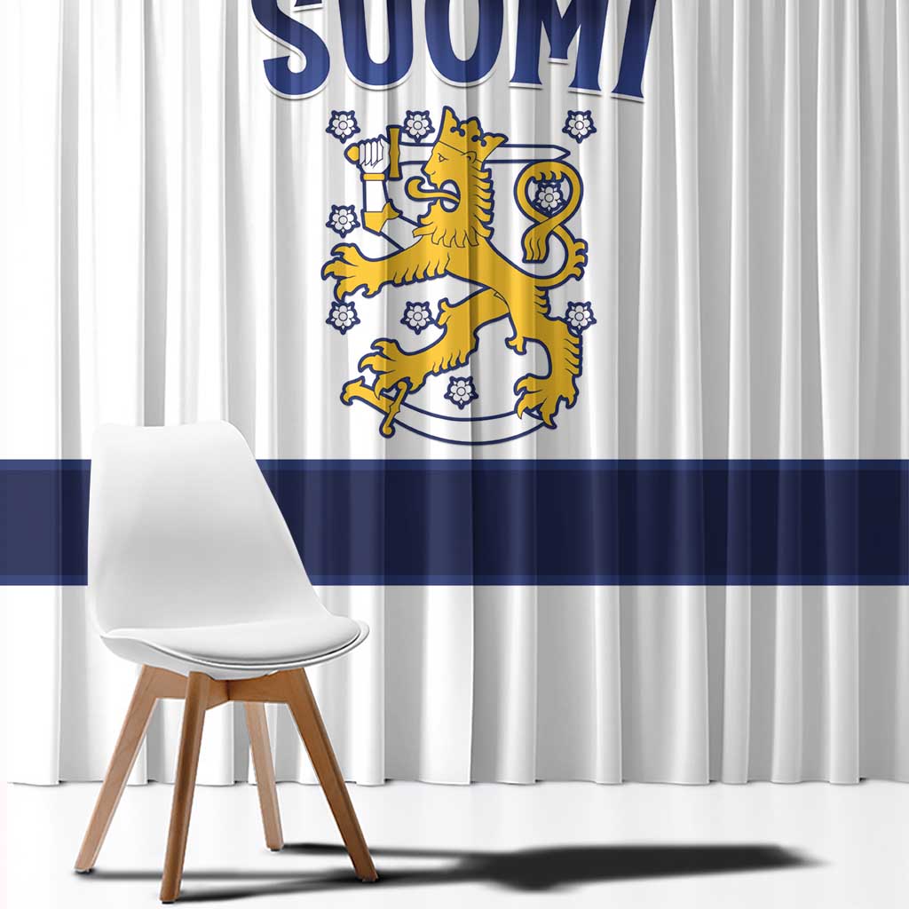 Finland Ice Hockey Window Curtain Go Suomi Go