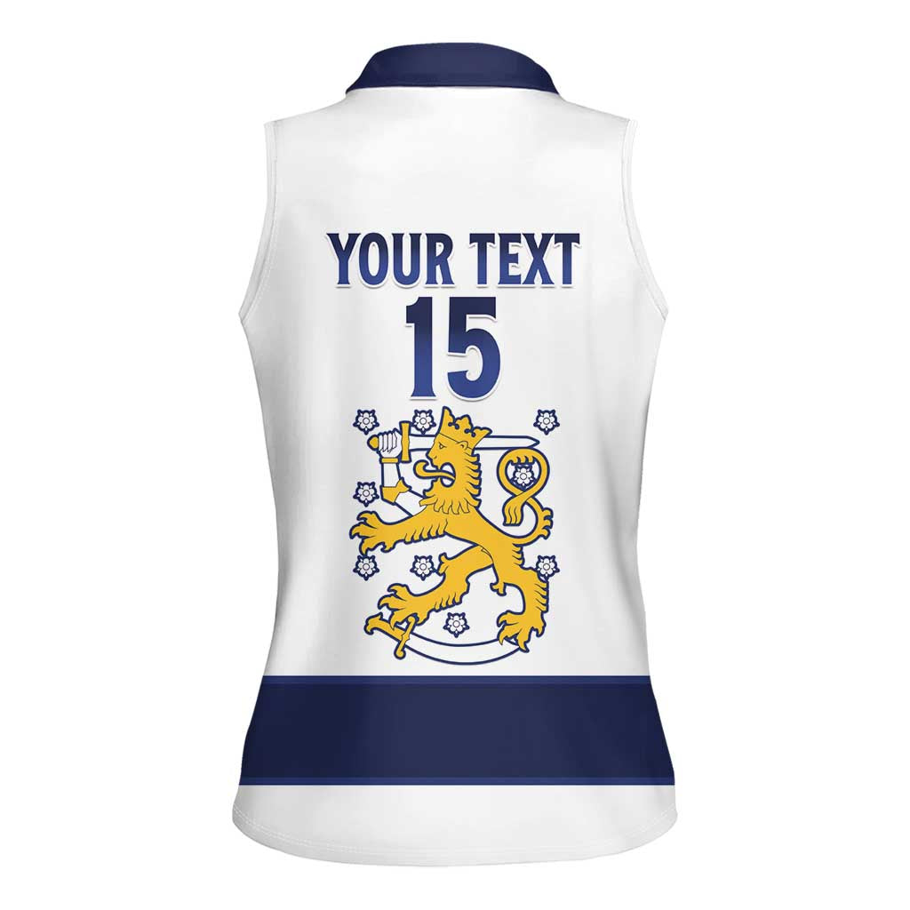 Custom Finland Ice Hockey Women Sleeveless Polo Shirt Go Suomi Go