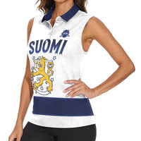 Custom Finland Ice Hockey Women Sleeveless Polo Shirt Go Suomi Go