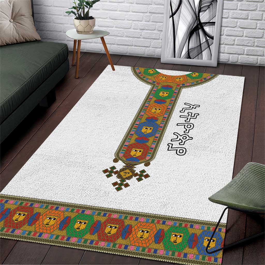 Ethiopia Saba Kemis Area Rug Habesha Style