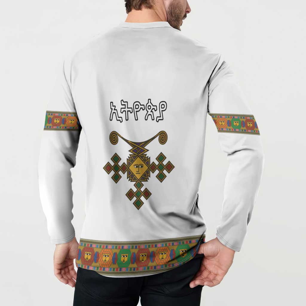 Ethiopia Saba Kemis Button Sweatshirt Habesha Style LT15