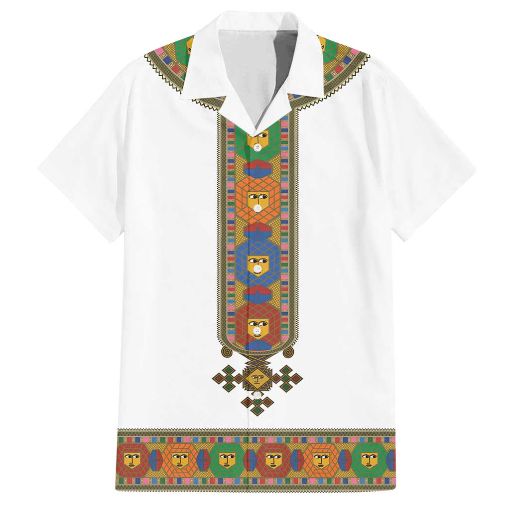 Ethiopia Saba Kemis Family Matching Long Sleeve Bodycon Dress and Hawaiian Shirt Habesha Style LT15