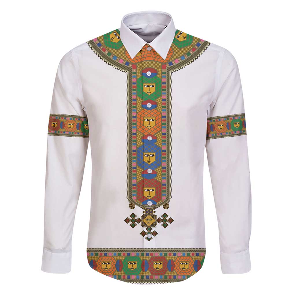 Ethiopia Saba Kemis Family Matching Puletasi and Hawaiian Shirt Habesha Style LT15