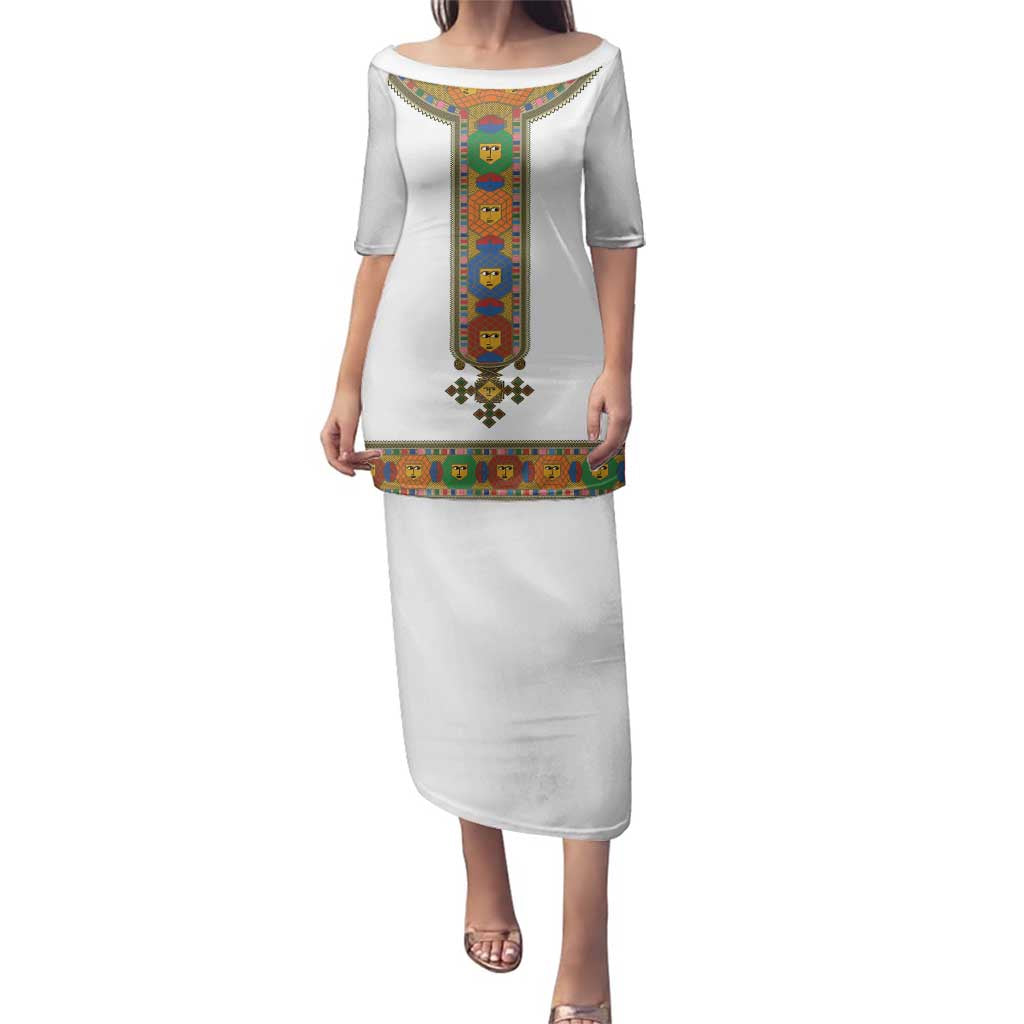 Ethiopia Saba Kemis Family Matching Puletasi and Hawaiian Shirt Habesha Style LT15