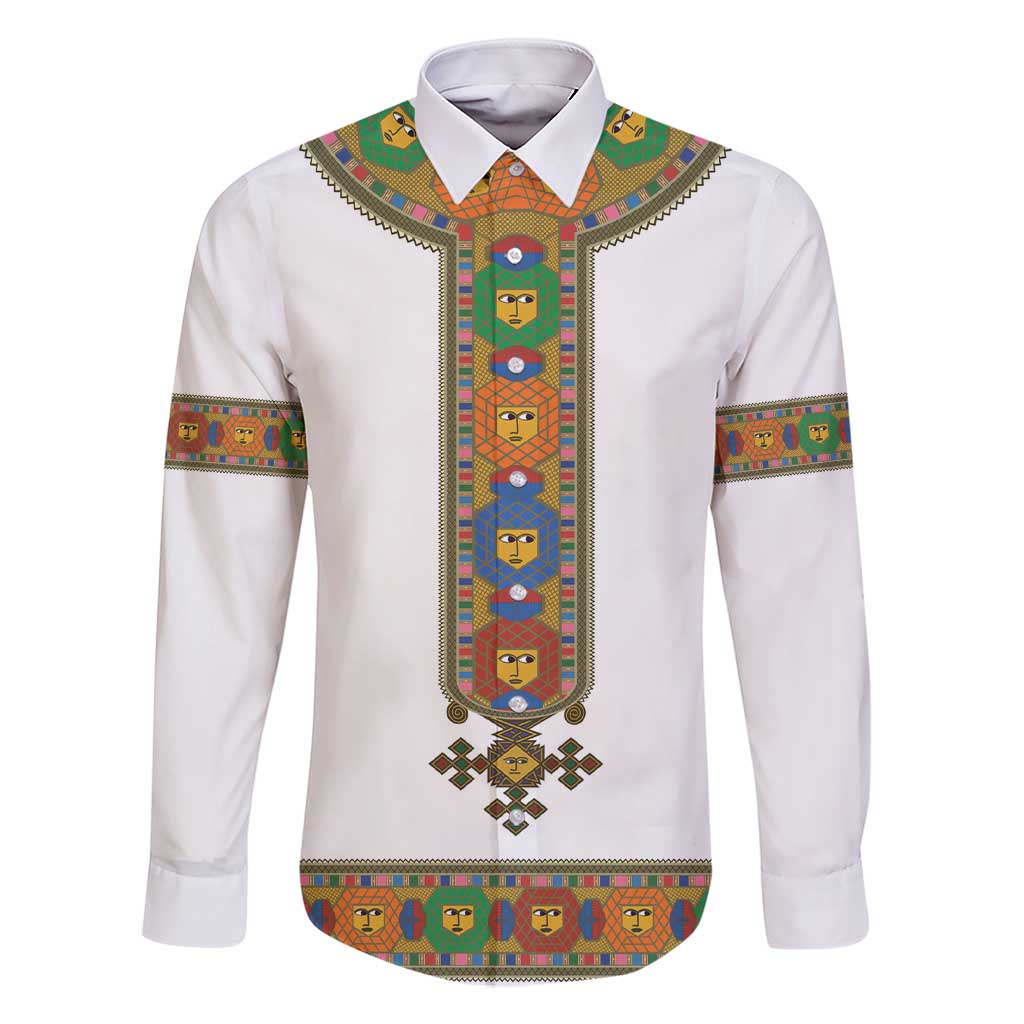 Ethiopia Saba Kemis Family Matching Short Sleeve Bodycon Dress and Hawaiian Shirt Habesha Style LT15