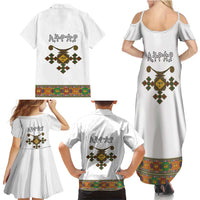 Ethiopia Saba Kemis Family Matching Summer Maxi Dress and Hawaiian Shirt Habesha Style LT15