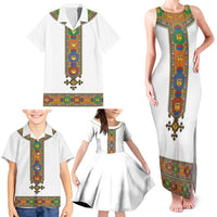 Ethiopia Saba Kemis Family Matching Tank Maxi Dress and Hawaiian Shirt Habesha Style LT15