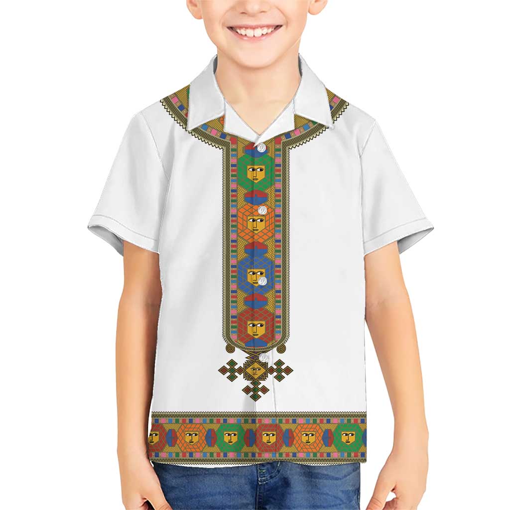 Ethiopia Saba Kemis Kid Hawaiian Shirt Habesha Style LT15