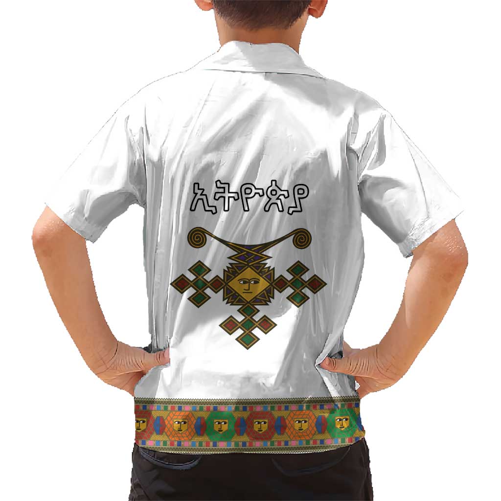 Ethiopia Saba Kemis Kid Hawaiian Shirt Habesha Style LT15