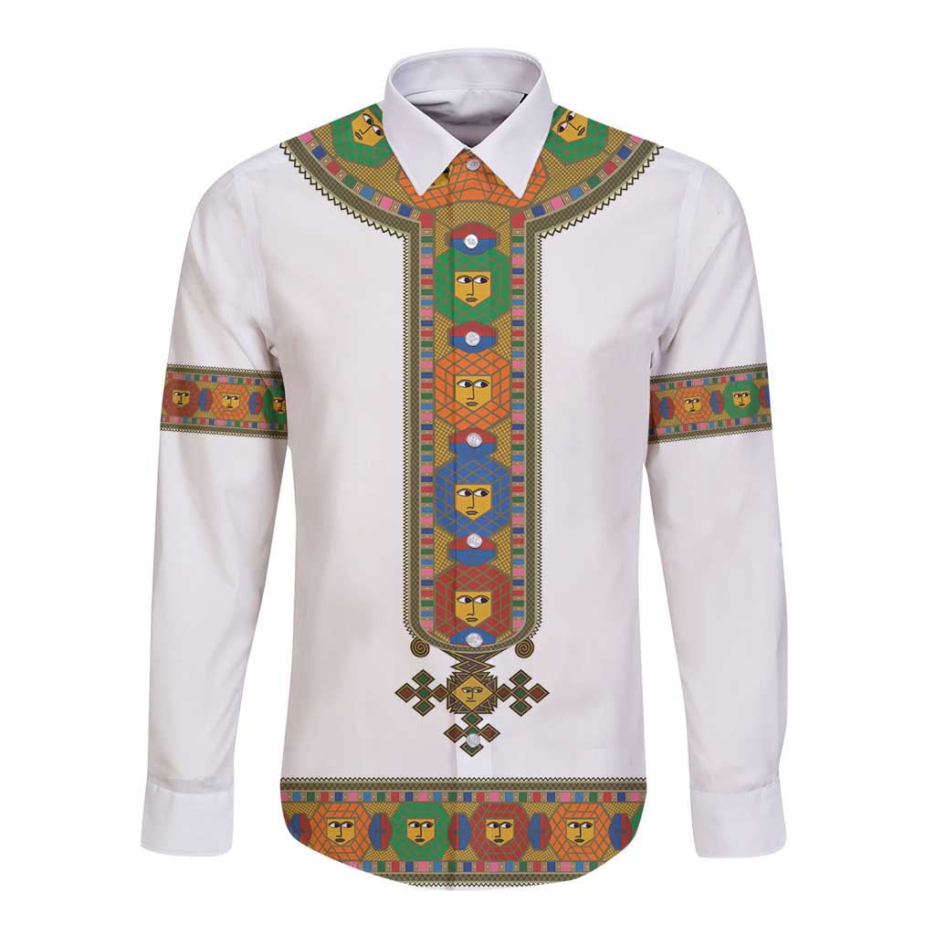 Ethiopia Saba Kemis Long Sleeve Button Shirt Habesha Style LT15