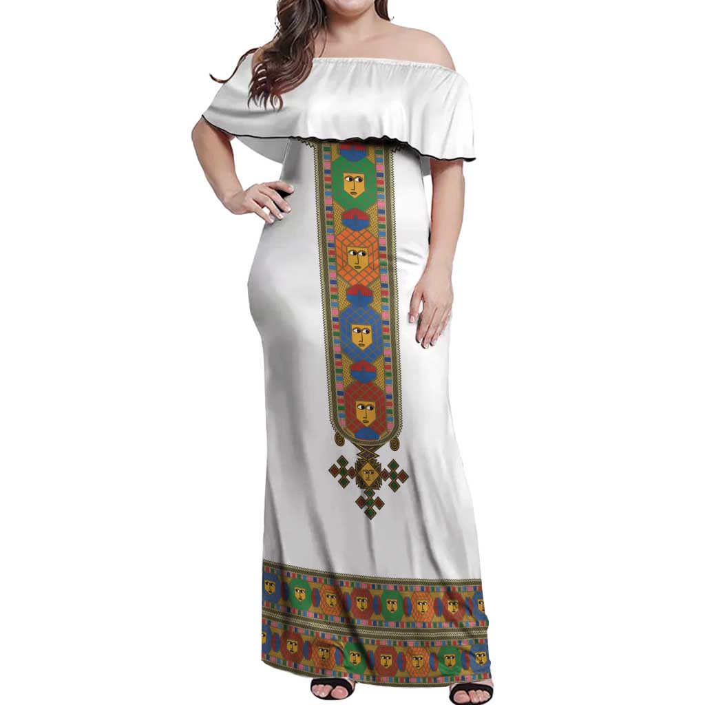 Ethiopia Saba Kemis Off Shoulder Maxi Dress Habesha Style LT15