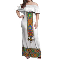 Ethiopia Saba Kemis Off Shoulder Maxi Dress Habesha Style LT15