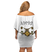 Ethiopia Saba Kemis Off Shoulder Short Dress Habesha Style LT15